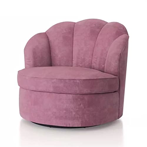 LSGF Unique Design True Innovations Averx Dusty Velvet Back Tuffted Swivel 360 Degree accent chair Armchair Single Sofa Chair for Small Apartments, Living Room or Bedroom (1 Chair, Pink)
