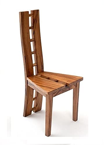 LSGF Modern Teak Wooden Dining Chair Royal Look/Fancy Timber Seat Without Cushion Natural Brown (Brown, Set of 8 Chairs)
