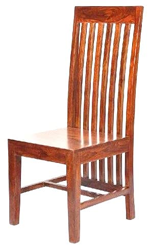 LSGF Wooden Dining Chair Only | Dinning Chairs for Kitchen & Dining Room| Dining Chair Without Cushion | Sheesham Wood, Honey Natural Brown Finish (Design 1, Set of 4 Chairs)
