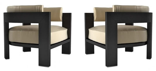 LSGF Luxury Design Traditional Warholz Accent Chair Arm Chair with Solid Sagwan Wooden Frame Single Sofa Chair Sofa Set for Small Apartments, Living Room or Bedroom (Set Of 2 Chairs, Beige)