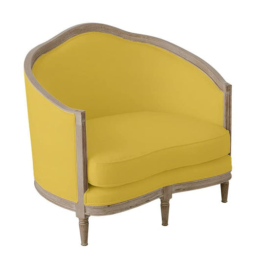 LSGF Luxury Design Traditional Webbed Seat Chair Arm Chair With Solid Sagwan Wooden Frame Single Sofa Chair Sofa Set For Small Apartments, Living Room or Bedroom (1 Chair, Yellow)