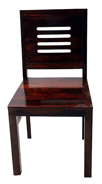 LSGF Wooden Dining Chair Only | Dinning Chairs for Kitchen & Dining Room| Dining Chair Without Cushion | Sheesham Wood, Honey Natural Brown Finish (Design 3, Set of 6 Chairs)