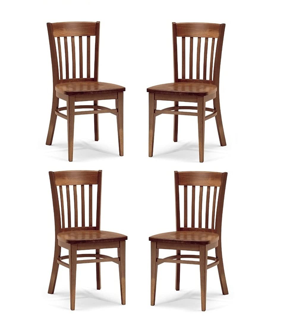 LSGF Teak Wooden Dining Chair Only | Dinning Chairs for Kitchen & Dining Room| Dining Chair Without Cushion | Sheesham Wood, Honey Natural Brown Finish (Design 2, Set of 4 Chairs)