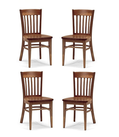LSGF Teak Wooden Dining Chair Only | Dinning Chairs for Kitchen & Dining Room| Dining Chair Without Cushion | Sheesham Wood, Honey Natural Brown Finish (Design 2, Set of 4 Chairs)