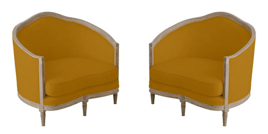 LSGF Luxury Design Traditional Webbed Seat Chair Arm Chair With Solid Sagwan Wooden Frame Single Sofa Chair Sofa Set For Small Apartments, Living Room or Bedroom (Set Of 2 Chairs, Orange)