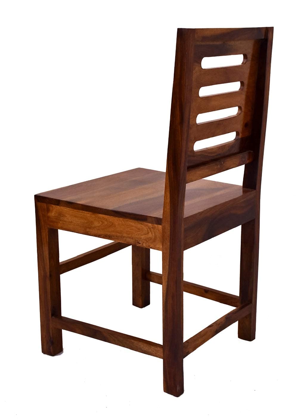 LSGF Wooden Dining Chair Only | Dinning Chairs for Kitchen & Dining Room| Dining Chair Without Cushion | Sheesham Wood, Honey Natural Brown Finish (Design 3, Set of 6 Chairs)