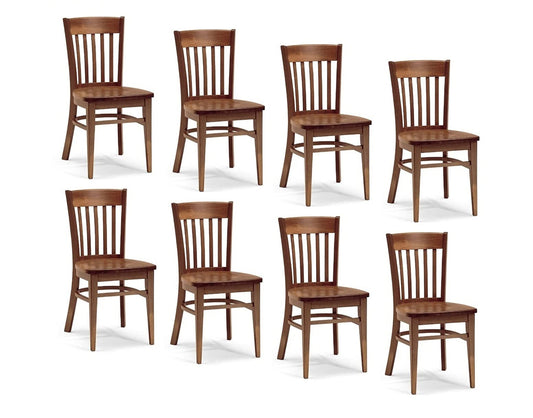 LSGF Wooden Dining Chair Only | Dinning Chairs for Kitchen & Dining Room| Dining Chair Without Cushion | Sheesham Wood, Honey Natural Brown Finish (Design 2, Set of 8 Chairs)