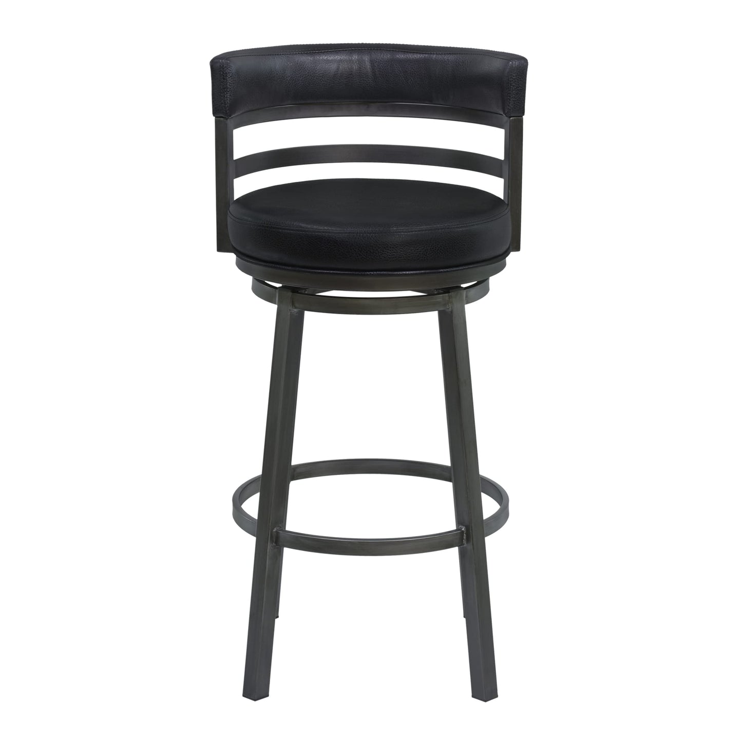 Lifestyle Goods Forever LSGF Morden 100% Sagwan Wood Frame with 360 Degree Ball & Cast Swivel Titanaz Height Bar Stool for Shop, Salon, Office and Home (Set of 2 Chairs, Black)