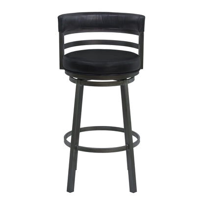 Lifestyle Goods Forever LSGF Morden 100% Sagwan Wood Frame with 360 Degree Ball & Cast Swivel Titanaz Height Bar Stool for Shop, Salon, Office and Home (Set of 2 Chairs, Black)