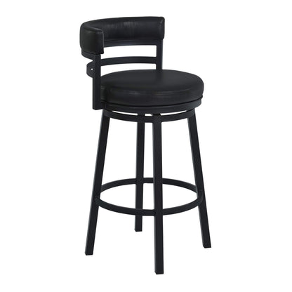 Lifestyle Goods Forever LSGF Morden 100% Sagwan Wood Frame with 360 Degree Ball & Cast Swivel Titanaz Height Bar Stool for Shop, Salon, Office and Home (Set of 2 Chairs, Black)