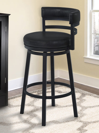 Lifestyle Goods Forever LSGF Morden 100% Sagwan Wood Frame with 360 Degree Ball & Cast Swivel Titanaz Height Bar Stool for Shop, Salon, Office and Home (Set of 2 Chairs, Black)