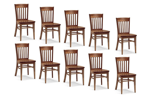 LSGF Wooden Dining Chair Only | Dinning Chairs for Kitchen & Dining Room| Dining Chair Without Cushion | Sheesham Wood, Honey Natural Brown Finish (Design 2, Set of 10 Chairs)